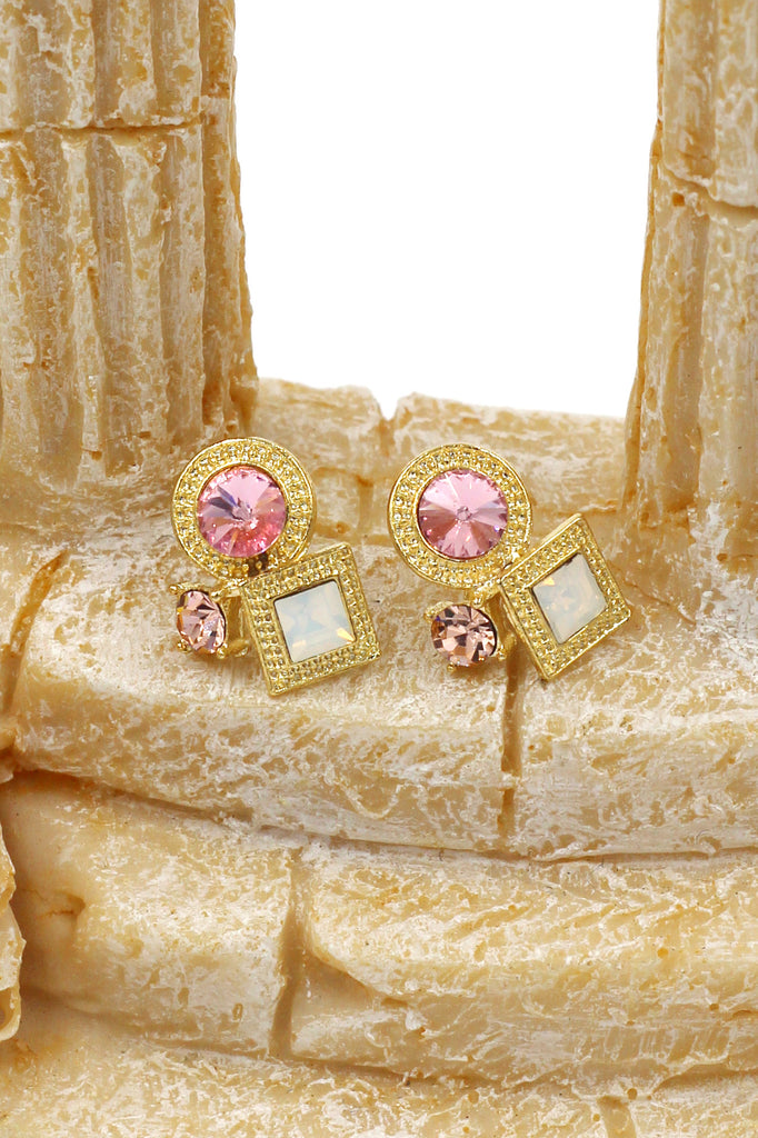 fashion colorful crystal necklace earrings set