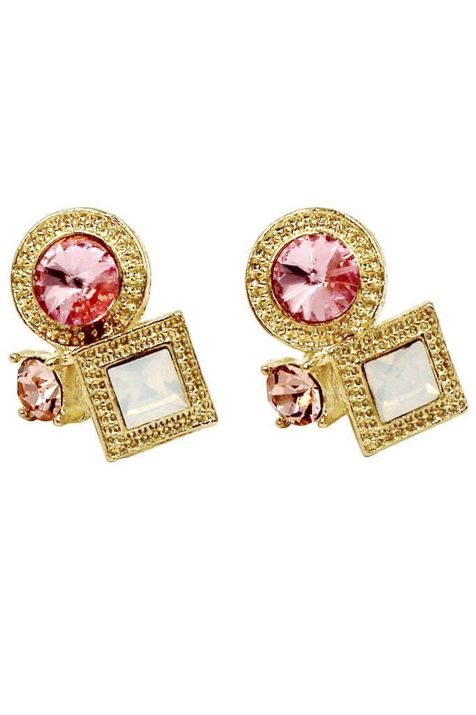 fashion golden rim crystal earrings