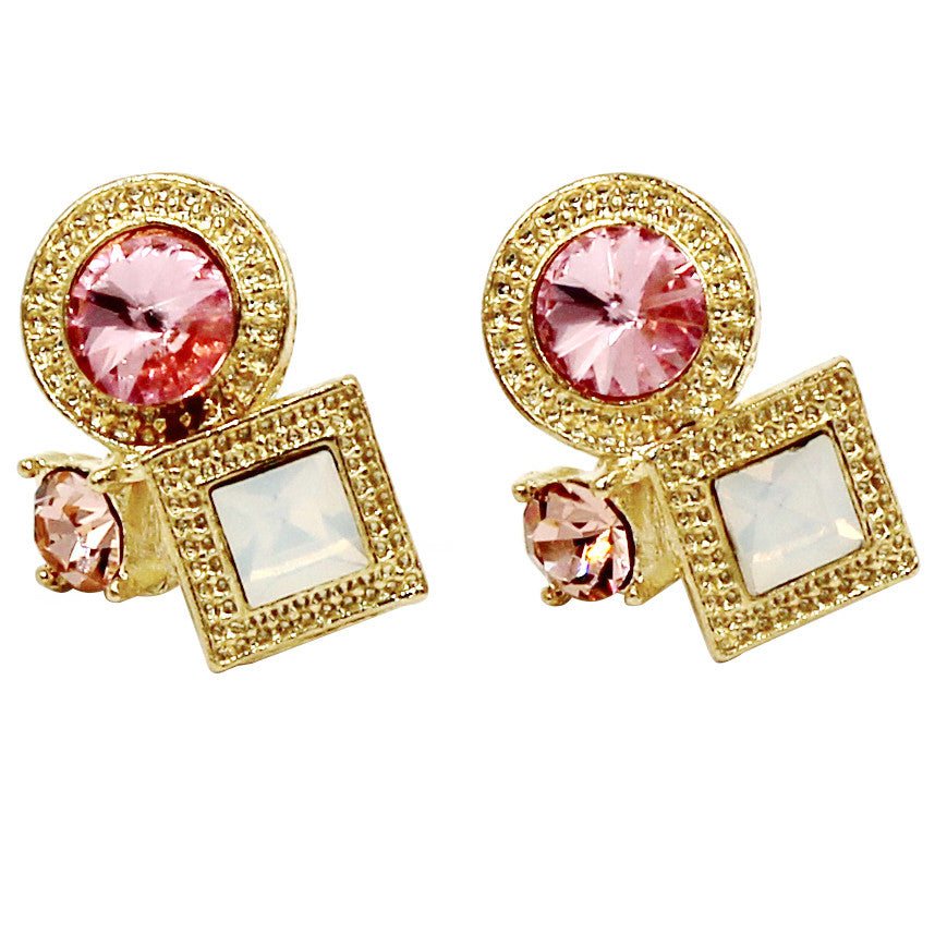 fashion golden rim crystal earrings