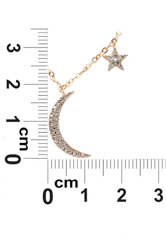 shiny star moon crystal necklace