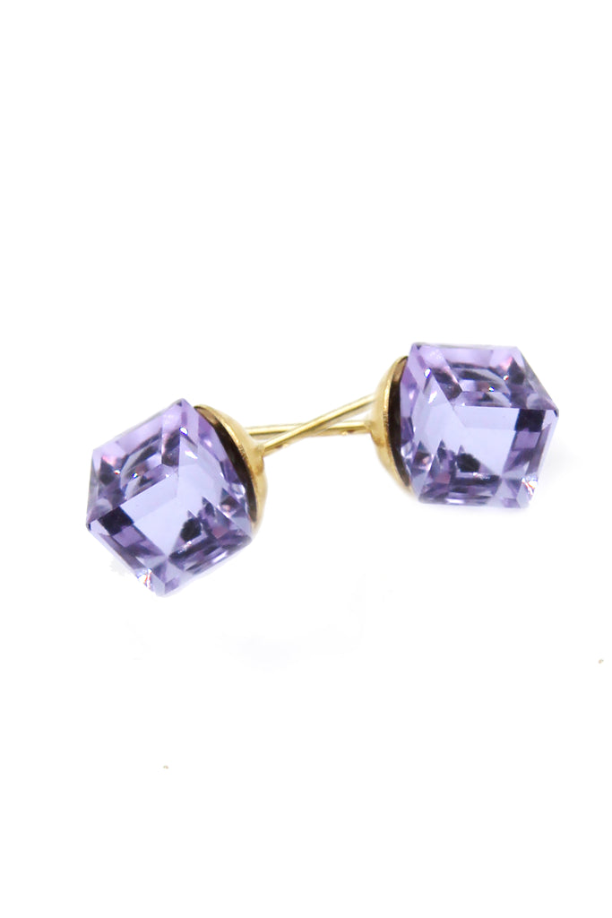 square crystal stud earrings