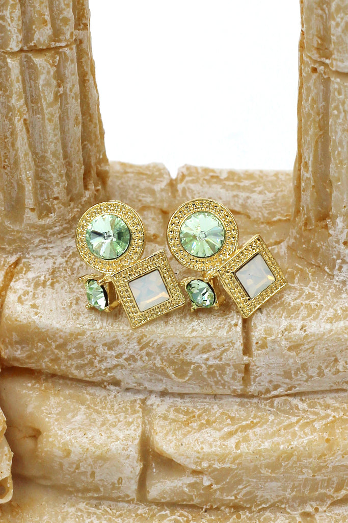 fashion golden rim crystal earrings