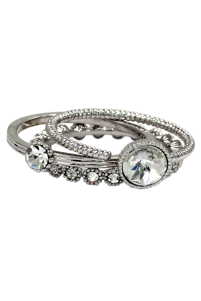 fashion crystal assemble silver ring