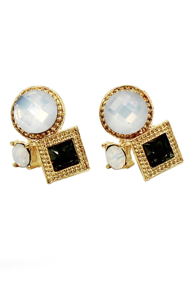 fashion golden rim crystal ball earrings