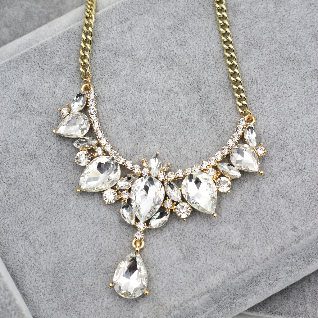luxury pendant white crystal necklace