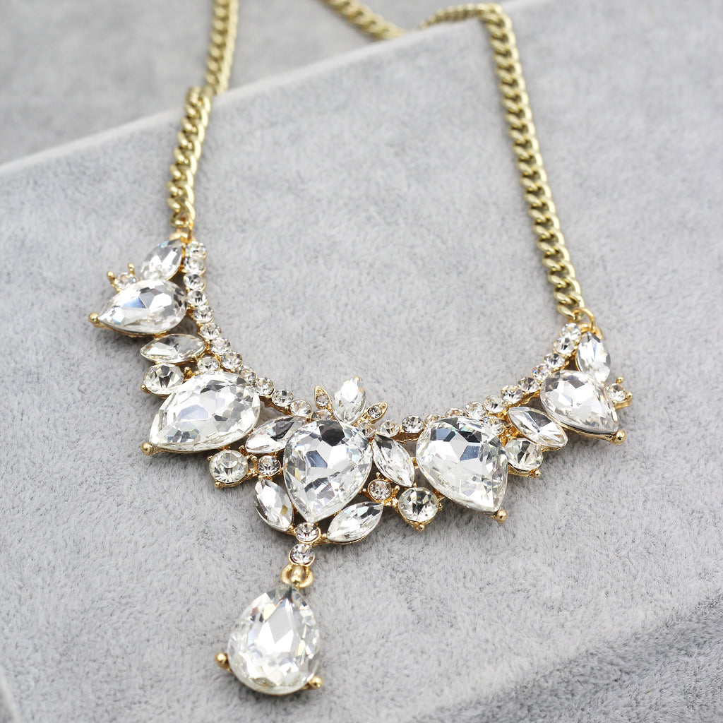 luxury pendant white crystal necklace