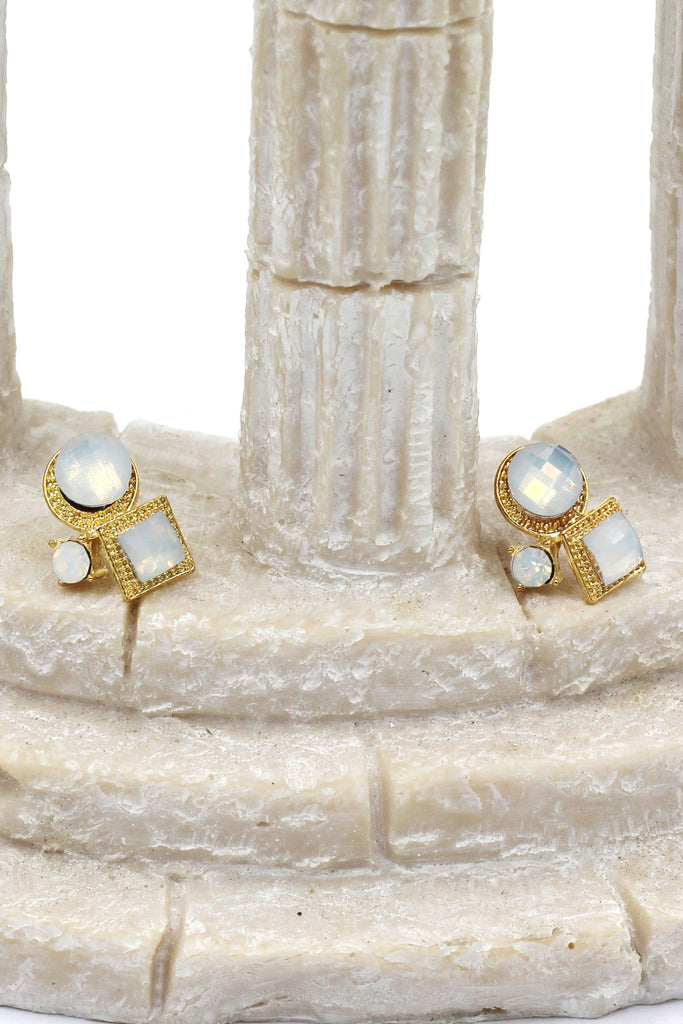 fashion golden rim crystal ball earrings