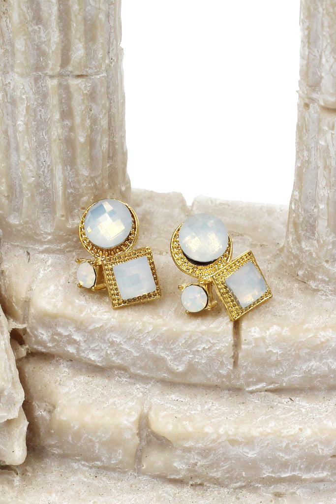 fashion golden rim crystal ball earrings