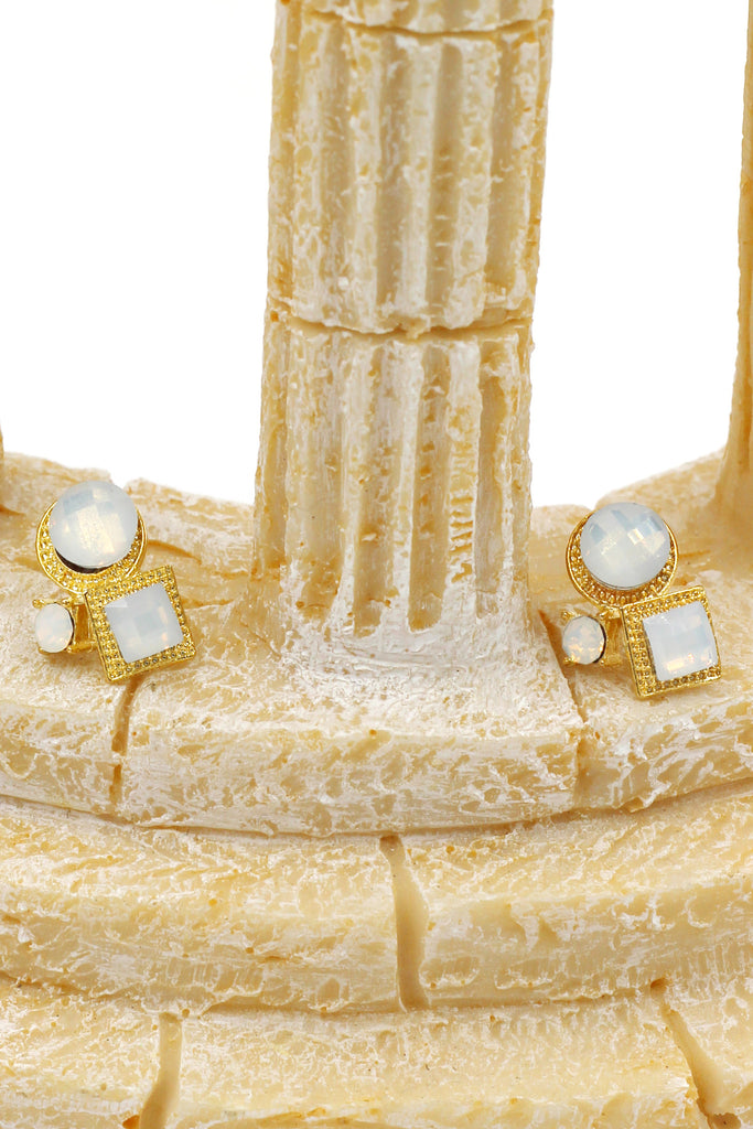 fashion golden rim crystal ball earrings