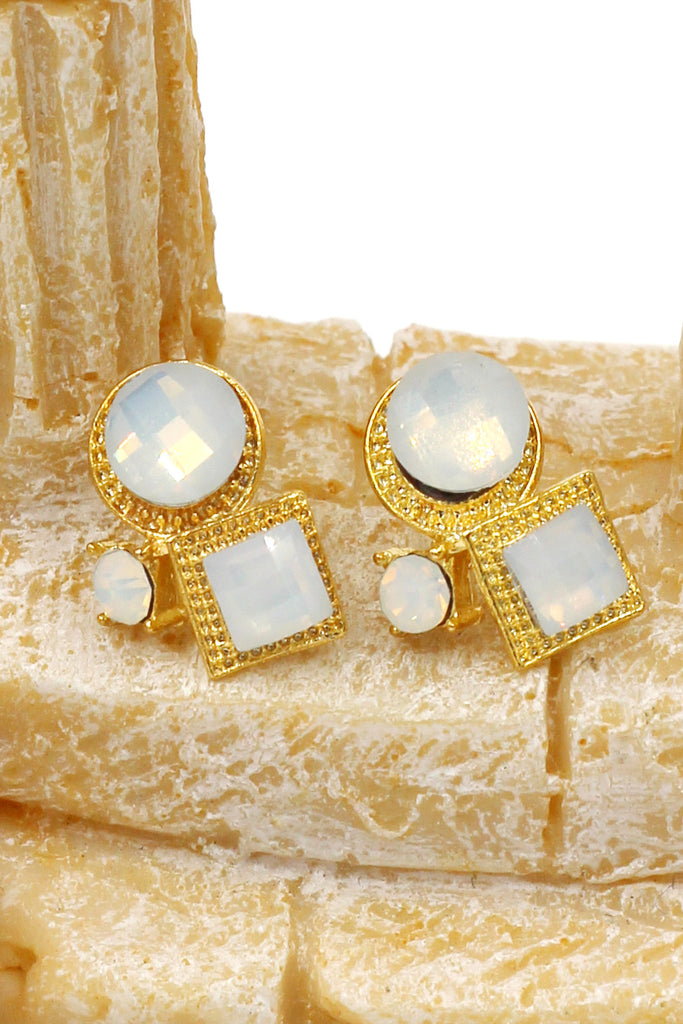 fashion golden rim crystal ball earrings
