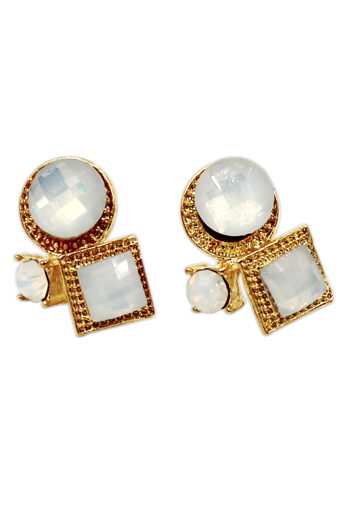 fashion golden rim crystal ball earrings
