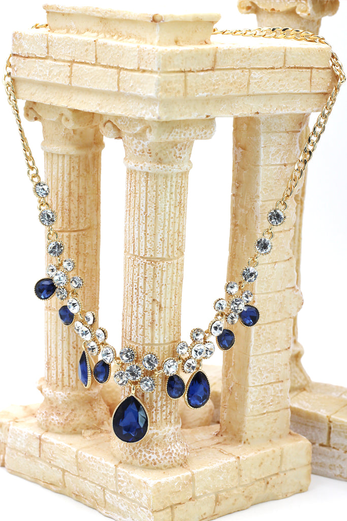 noble blue garnet crystal necklace