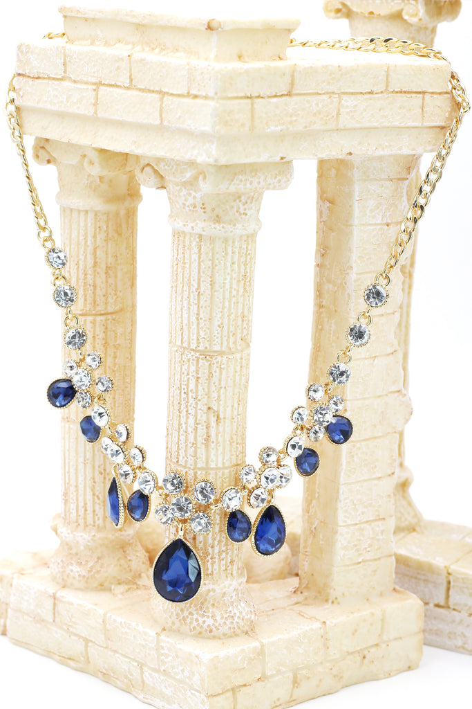 noble gold earrings necklace crystal set