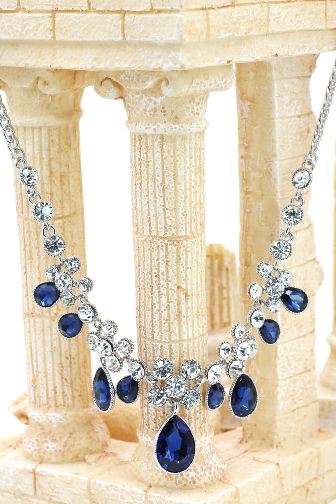 noble blue garnet crystal necklace