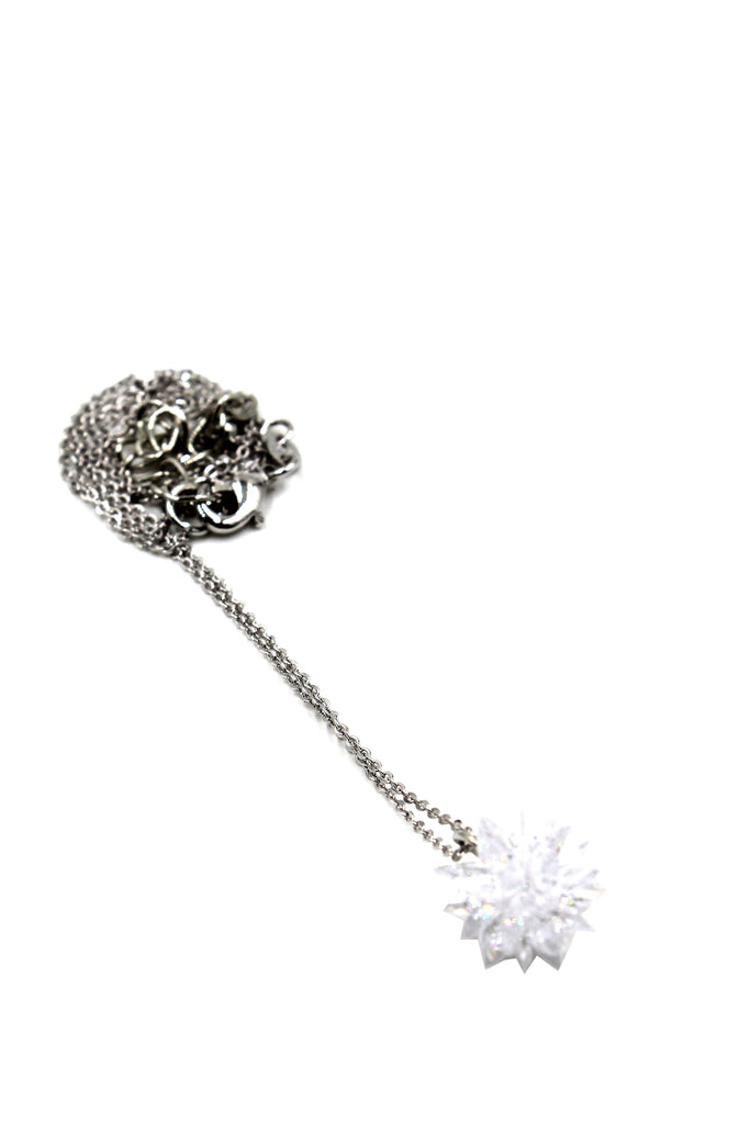 white snowflake crystal necklace