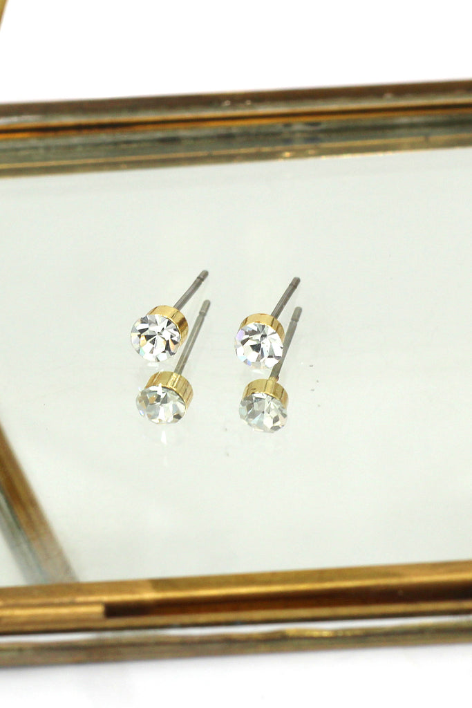 simple round crystal earrings