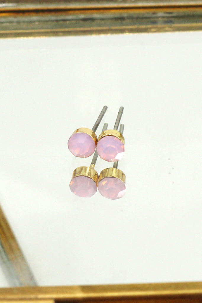 simple round crystal earrings