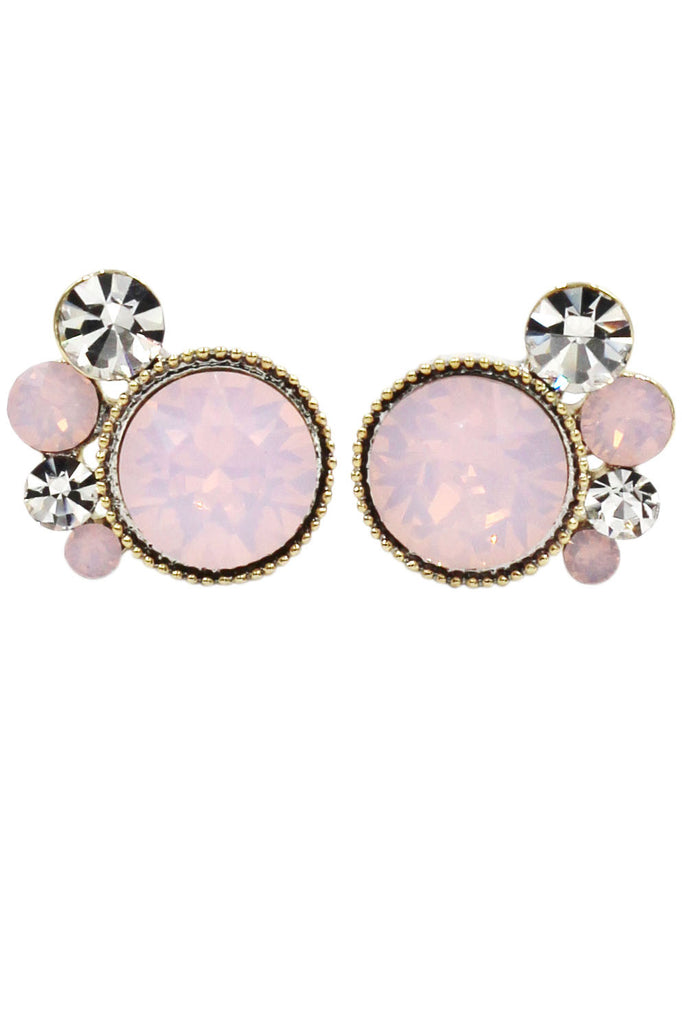 fashion colorful crystal necklace cute earrings set