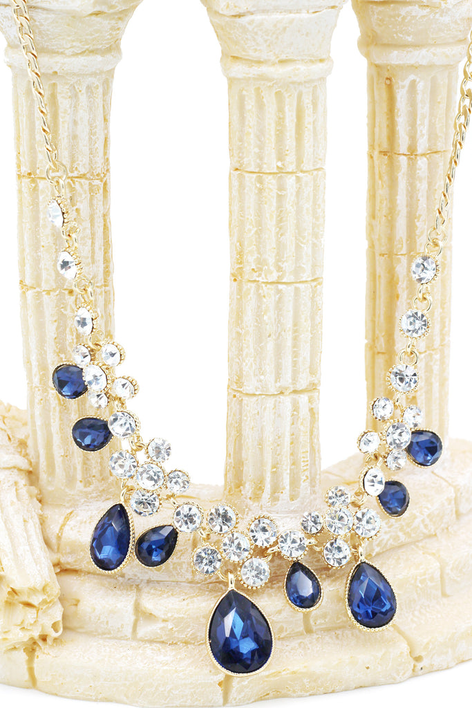 noble gold earrings necklace crystal set