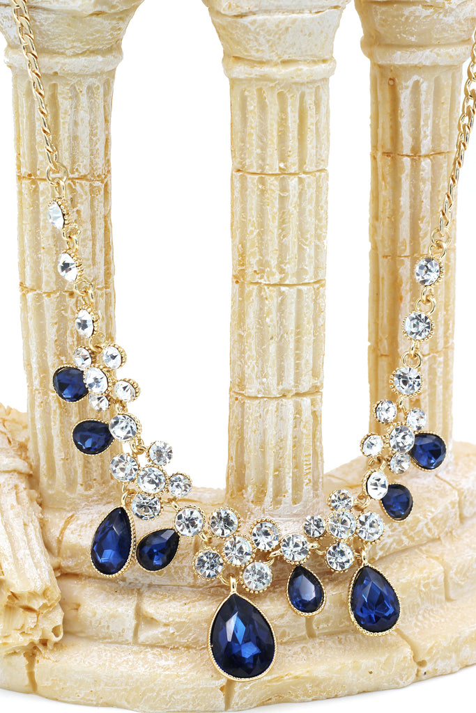 noble blue garnet crystal necklace