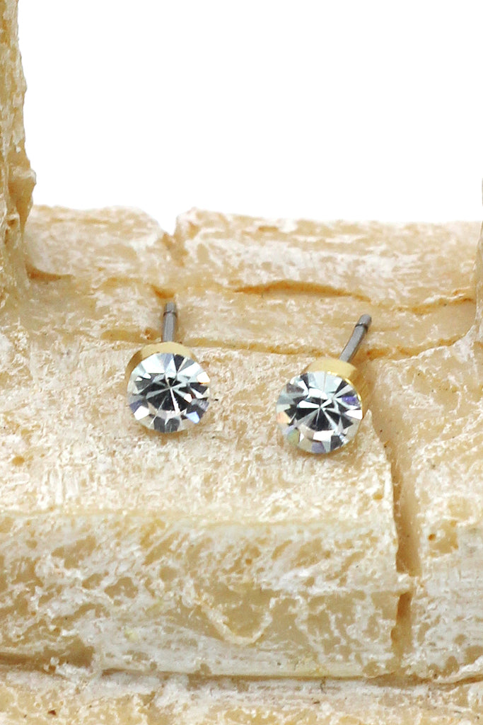 simple round crystal earrings