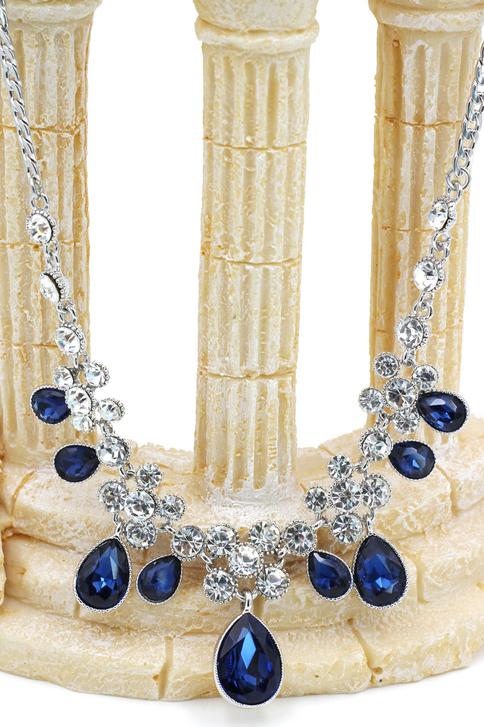 noble blue garnet crystal necklace