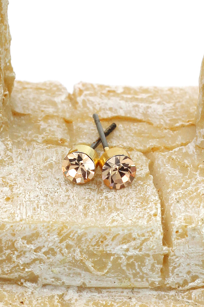 simple round crystal earrings