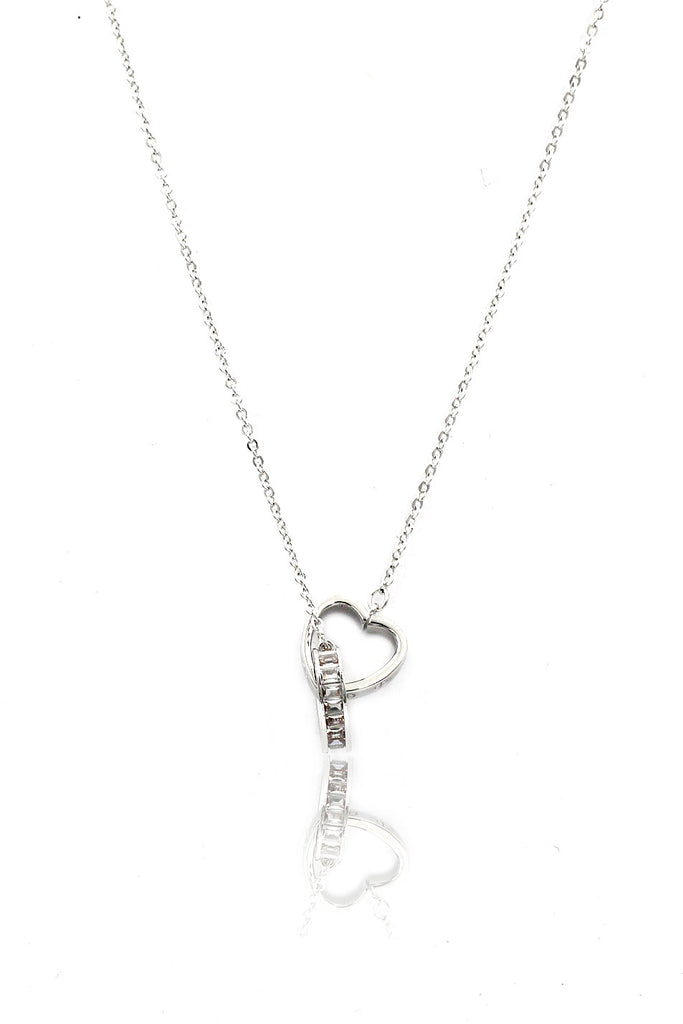 double heart crystal necklace