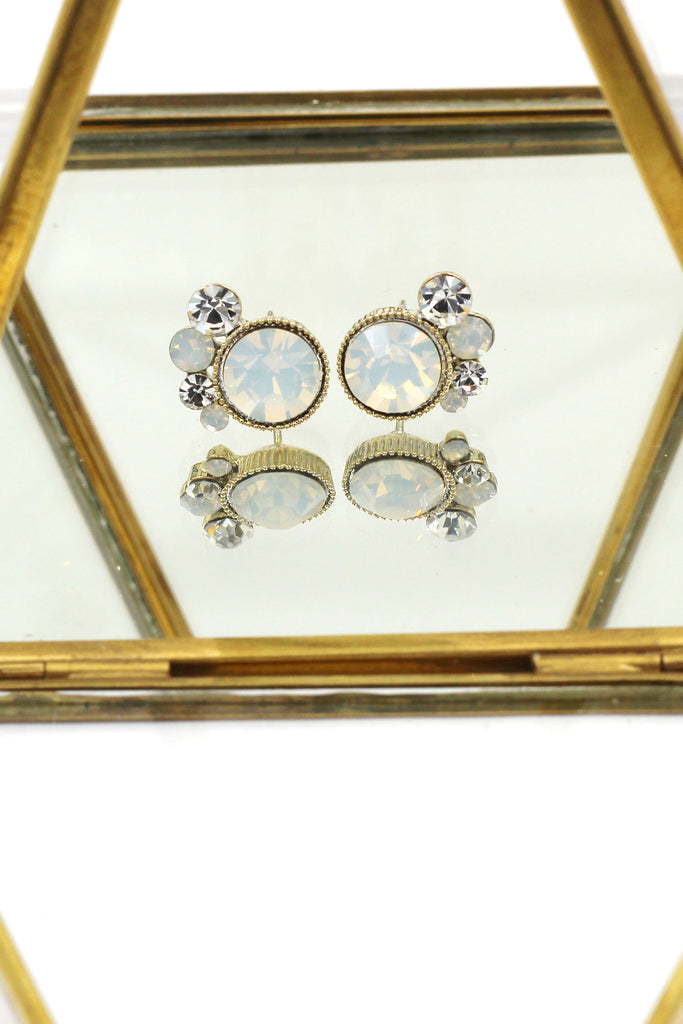 lovely crystal little feet earrings