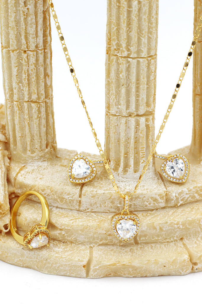 shiny golden heart set