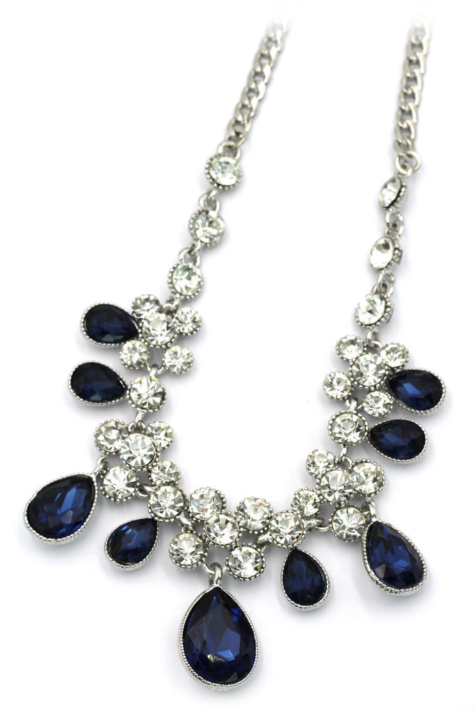 noble blue garnet crystal necklace