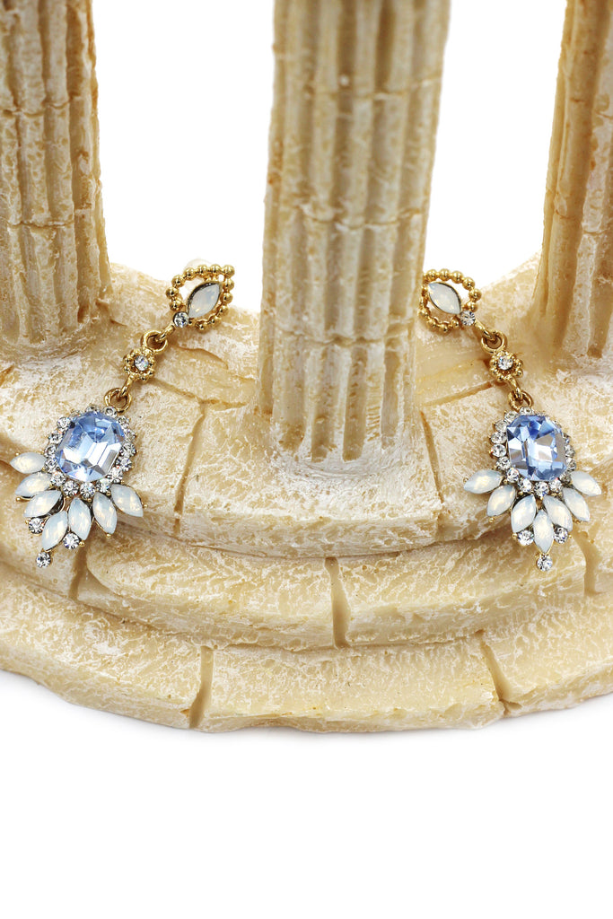 elegant pendant crystal golden earrings