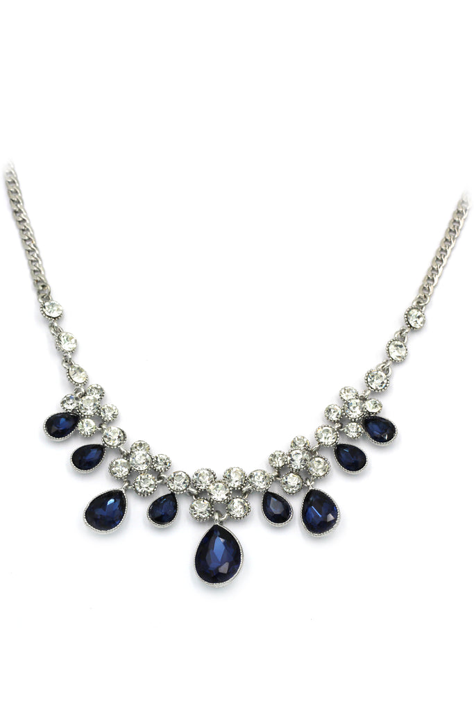 noble blue garnet crystal necklace