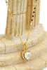 golden shiny crystal heart necklace