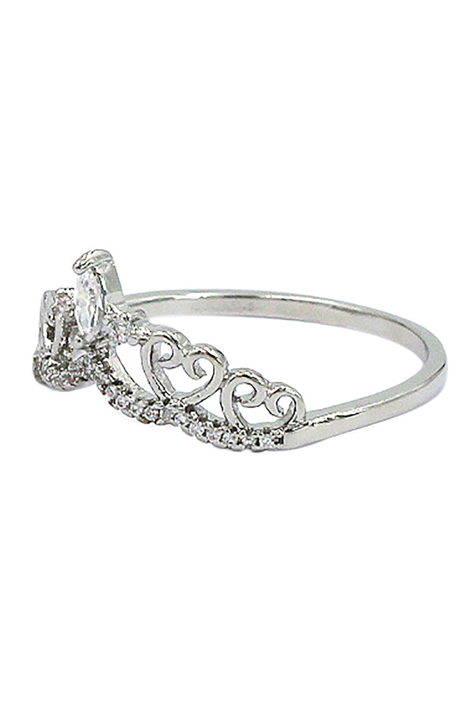 fashion rice crystal heart ring