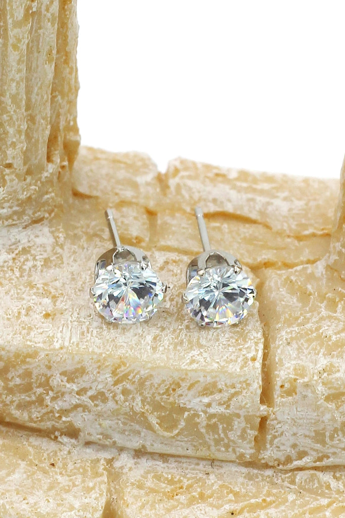 simple shiny crystal earrings necklace set