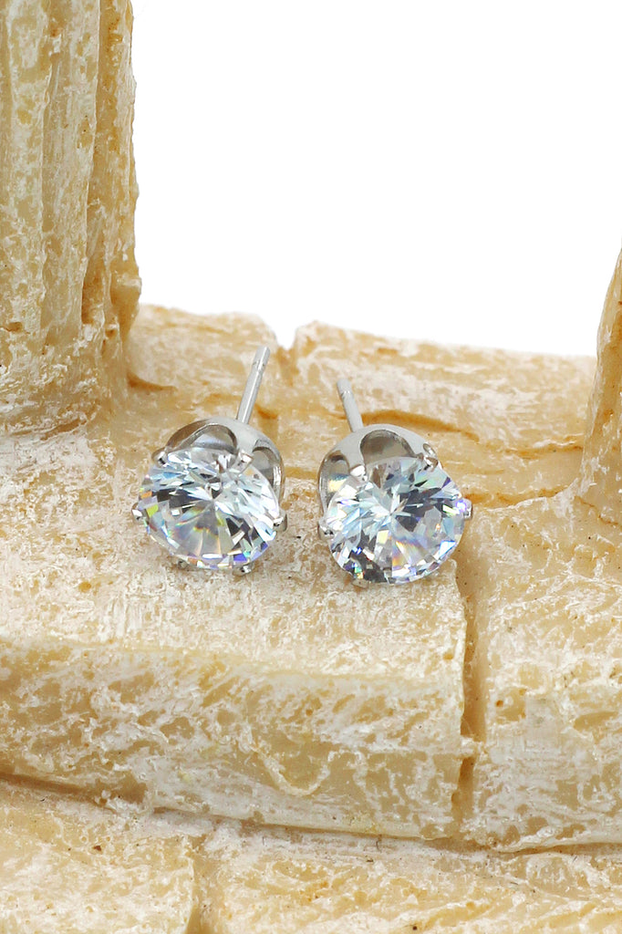 single crystal silver necklace earrings set