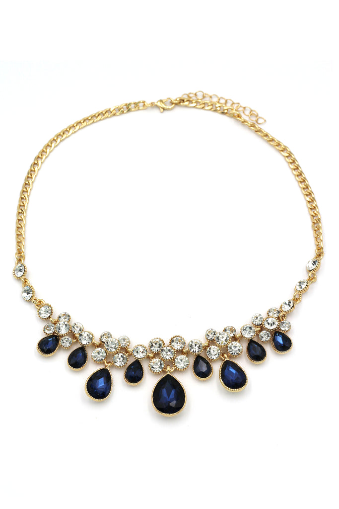 noble blue garnet crystal necklace