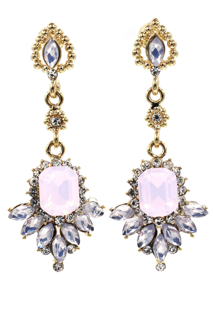 elegant pendant crystal golden earrings