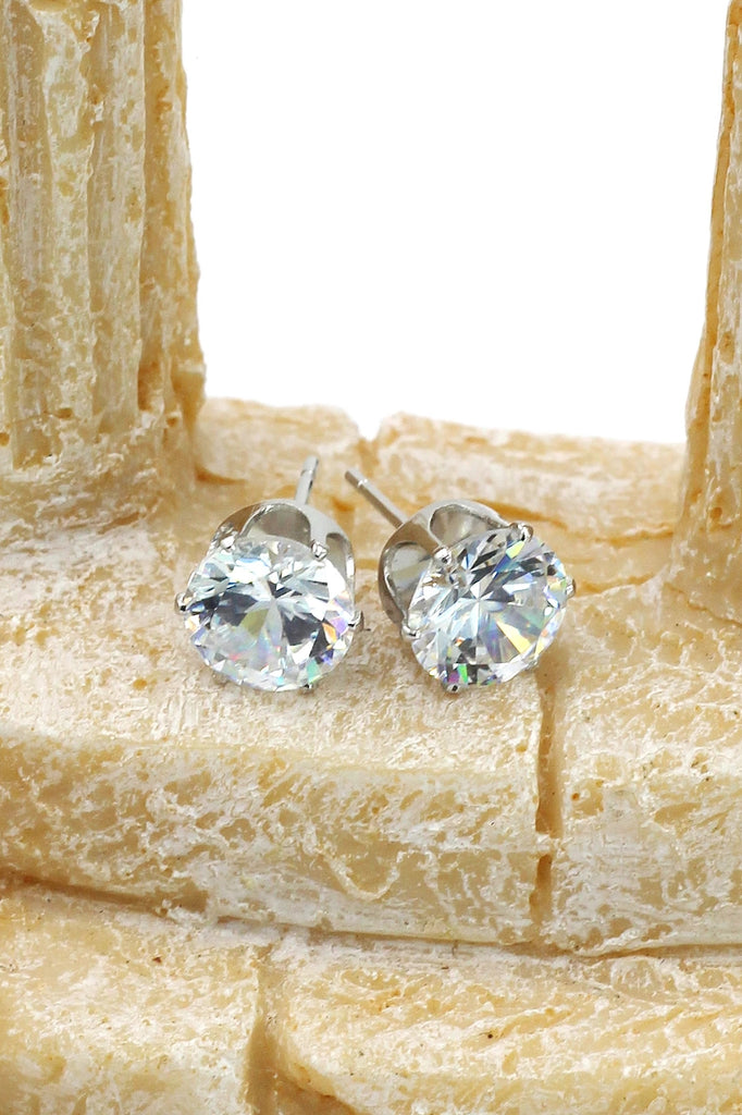 simple shiny crystal earrings necklace set