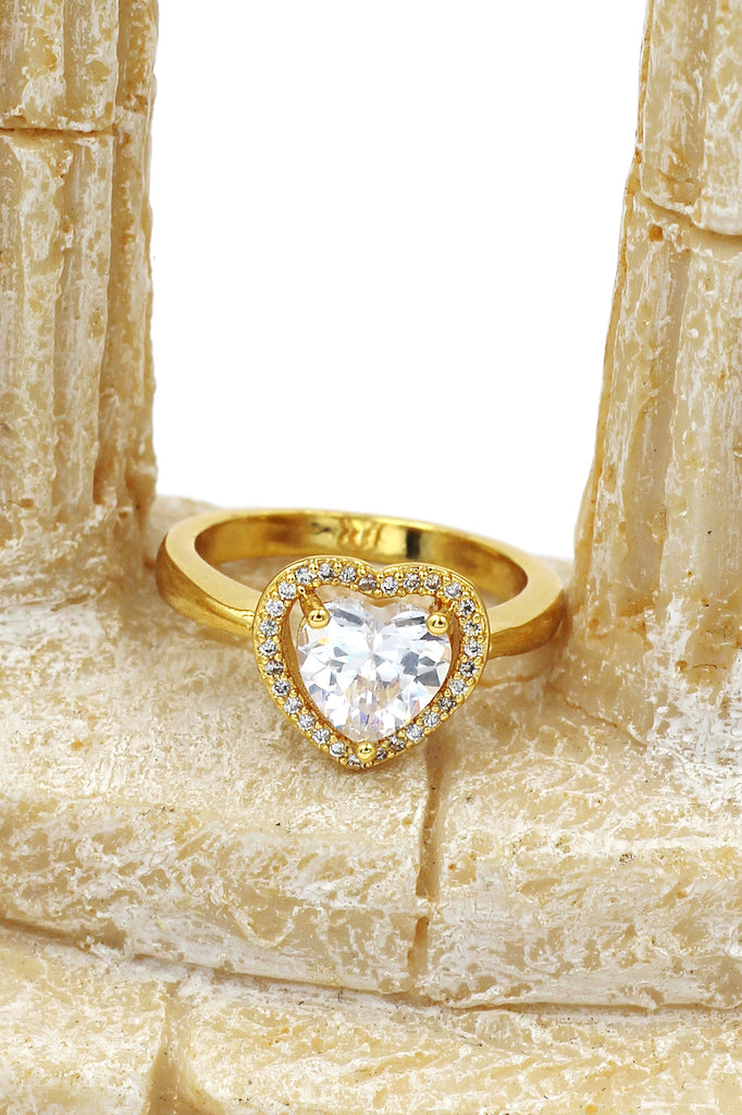 love heart crystal gold three piece set