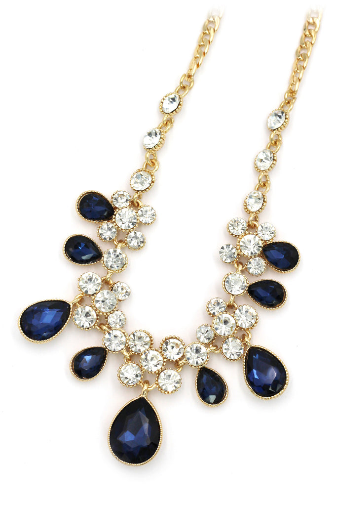 noble blue garnet crystal necklace