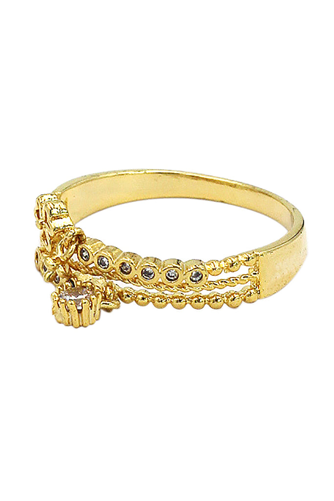 fashion mini crystal golden ring