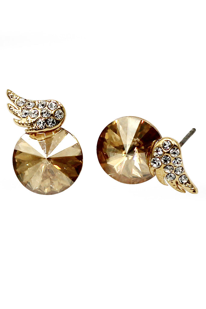 elegant mini wings diamond earrings