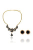 Luxury pendant crystal gold necklace set