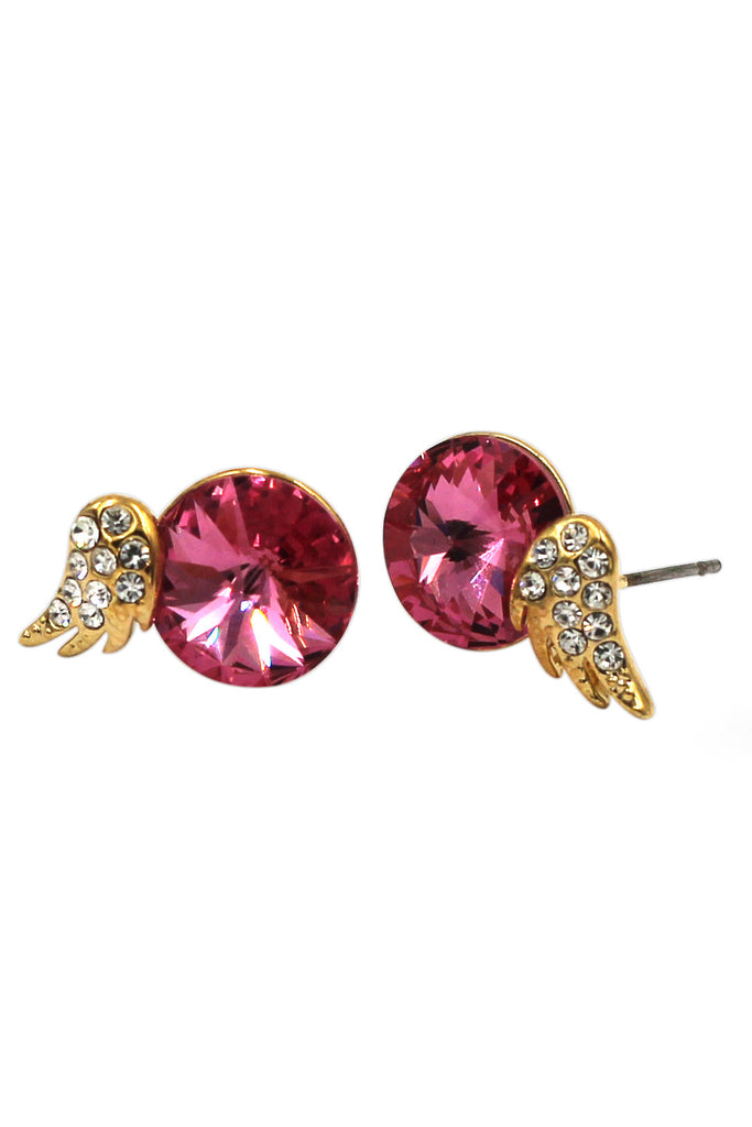 elegant mini wings diamond earrings