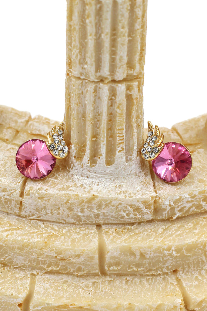 elegant colorful crystal necklace wings earrings set