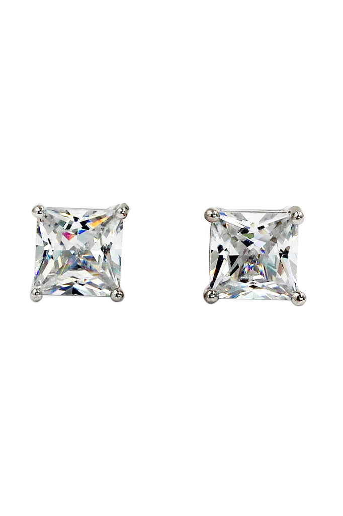 square crystal earrings ring set