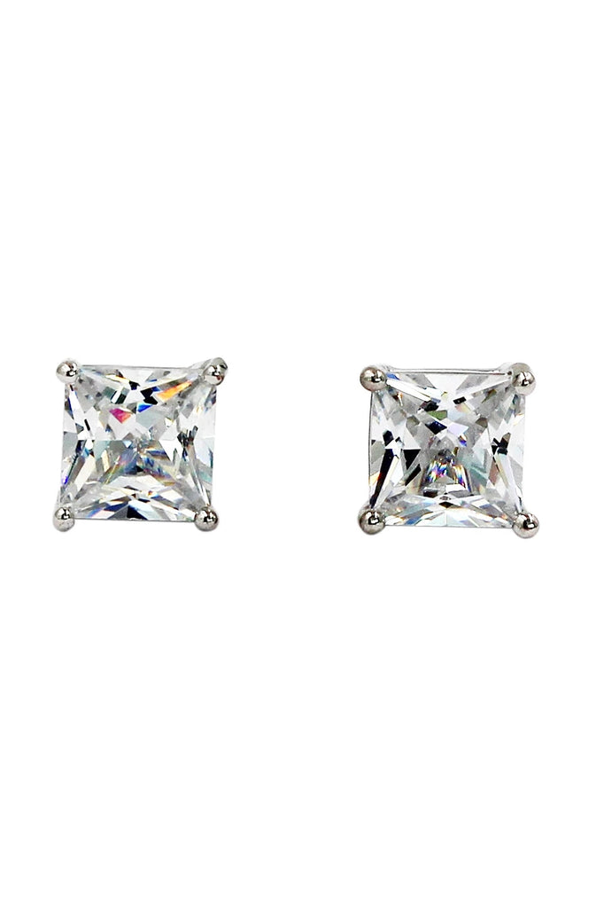 fashion small square crystal earrings necklace set