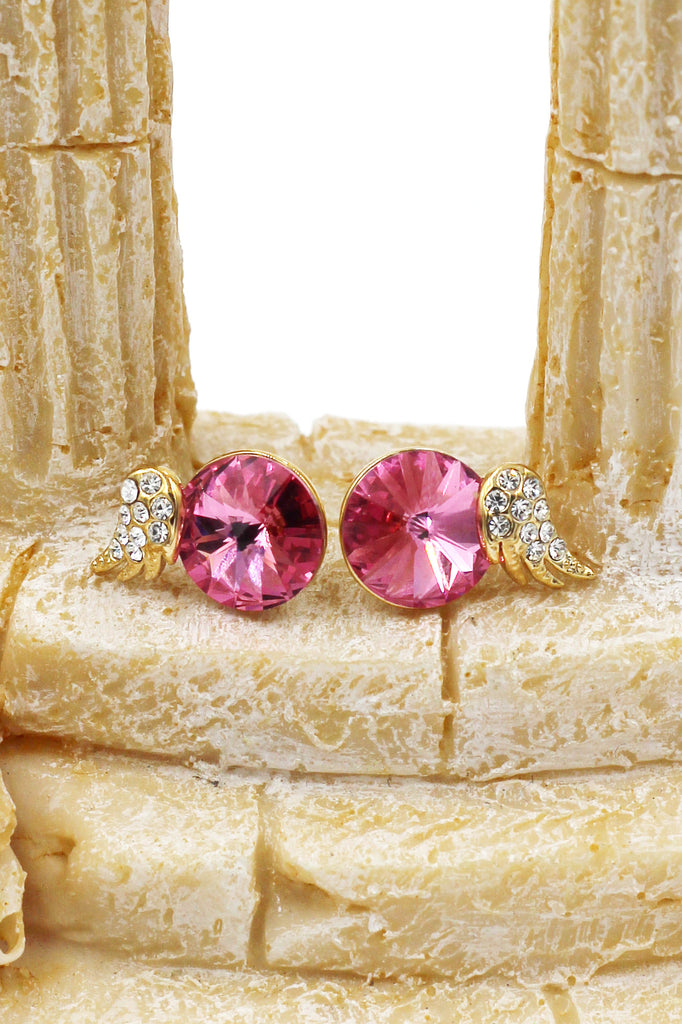 elegant mini wings diamond earrings